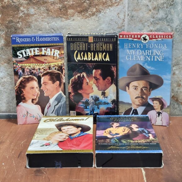 Vintage Classic Movies on VHS  Lot of 5 Tested Rewinded - Picture 1 of 9